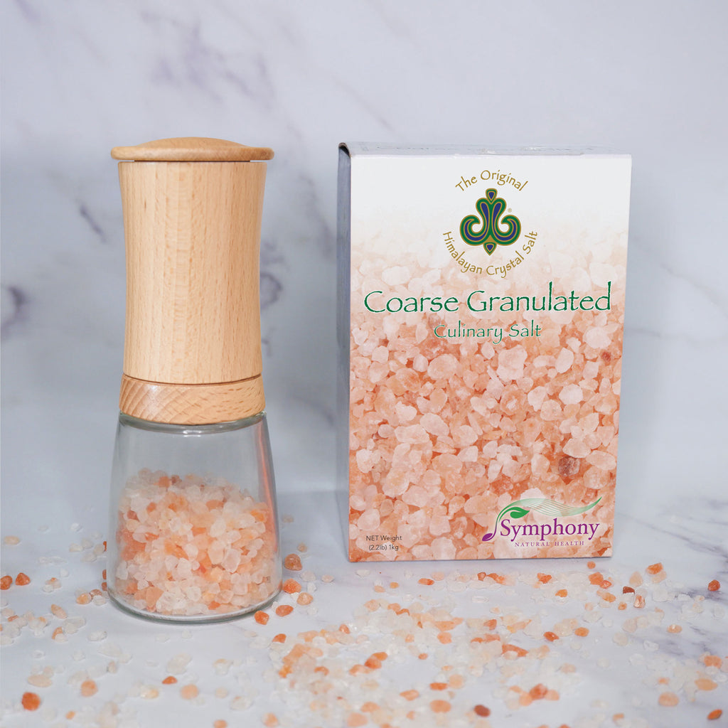 effective and high-quality Kyocera Ceramic Salt Grinder with 1 box of coarse Original Himalayan Crystal Salt.